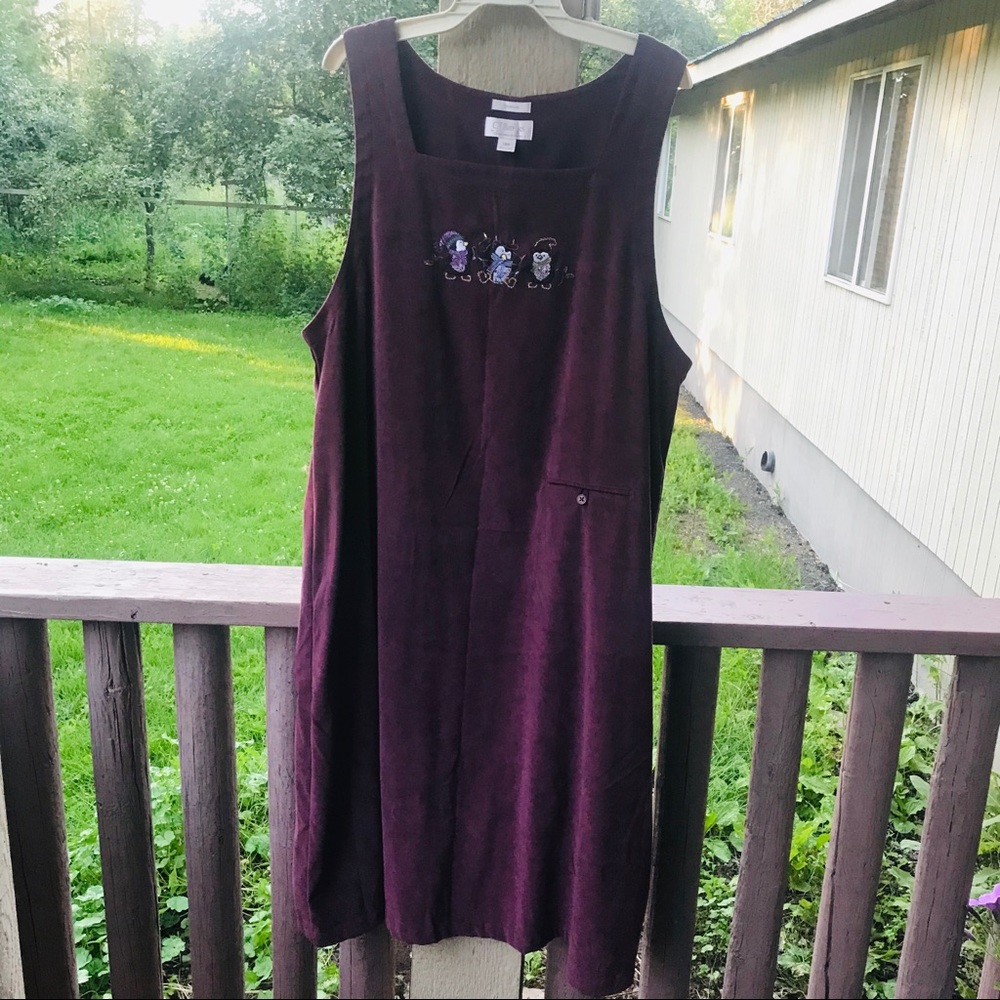 CJ Banks 18W purple penguin Christmas dress